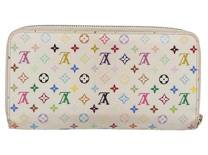 LOUIS VUITTON Monogram Multicolor Zippy Long Wallet White M60241 LV Auth 193587 Bianco - vista 2