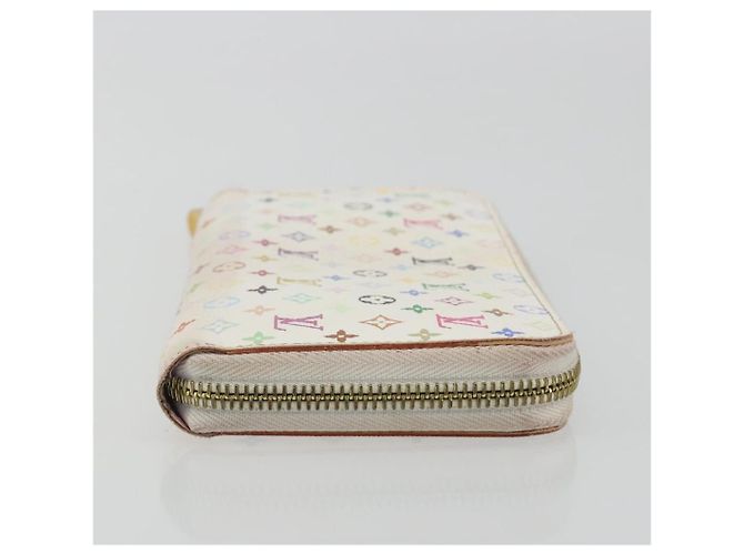 LOUIS VUITTON Monogram Multicolor Zippy Long Wallet White M60241 LV Auth 193587 Bianco - vista 3