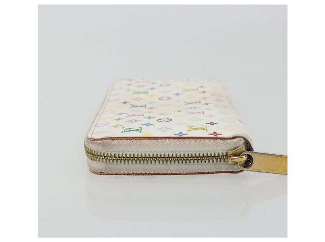 LOUIS VUITTON Monogram Multicolor Zippy Long Wallet White M60241 LV Auth 193587 Bianco - vista 4