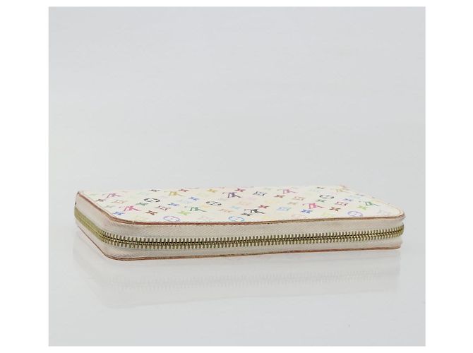 LOUIS VUITTON Monogram Multicolor Zippy Long Wallet White M60241 LV Auth 193587 Bianco - vista 5