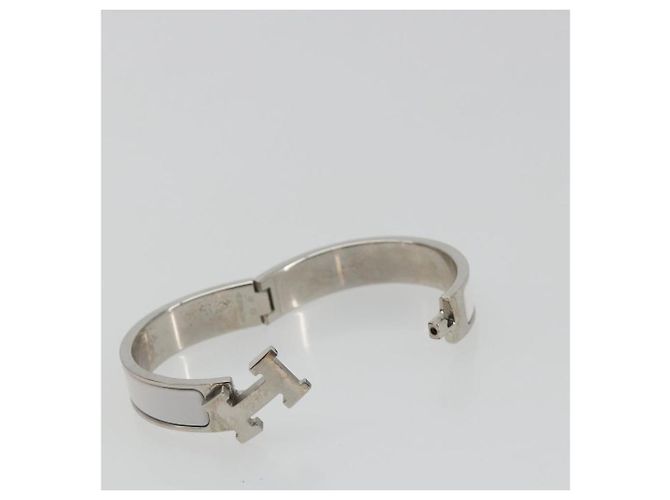 Hermès Pulsera HERMES Click H de metal White Auth 193604M Blanco - vista 11