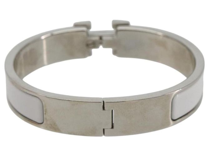 Hermès Pulsera HERMES Click H de metal White Auth 193604M Blanco - vista 3