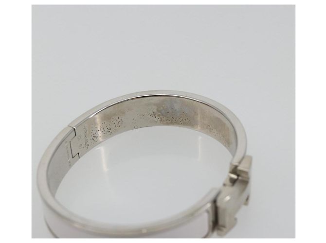 Hermès Pulsera HERMES Click H de metal White Auth 193604M Blanco - vista 7