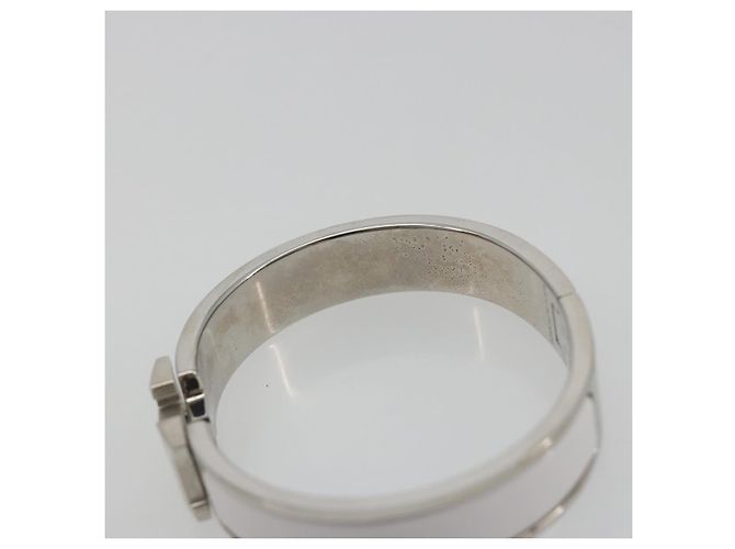 Hermès Pulsera HERMES Click H de metal White Auth 193604M Blanco - vista 9