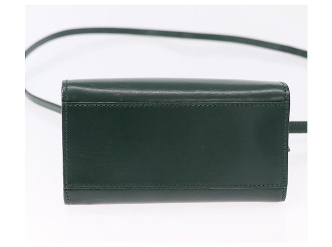 Céline Borsa CELINE in pelle 2way Verde Oro Auth bs36506 D'oro - vista 12