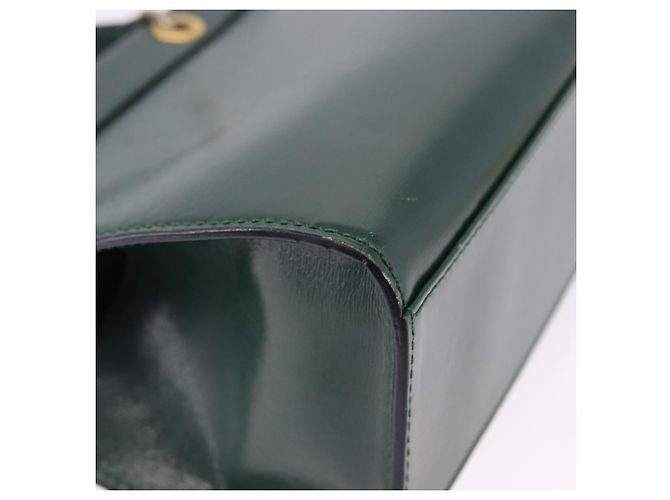 Céline Borsa CELINE in pelle 2way Verde Oro Auth bs36506 D'oro - vista 13