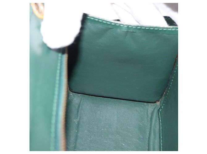 Céline Borsa CELINE in pelle 2way Verde Oro Auth bs36506 D'oro - vista 22