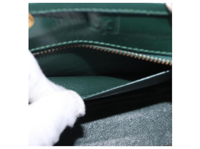 Céline Borsa CELINE in pelle 2way Verde Oro Auth bs36506 D'oro - vista 23