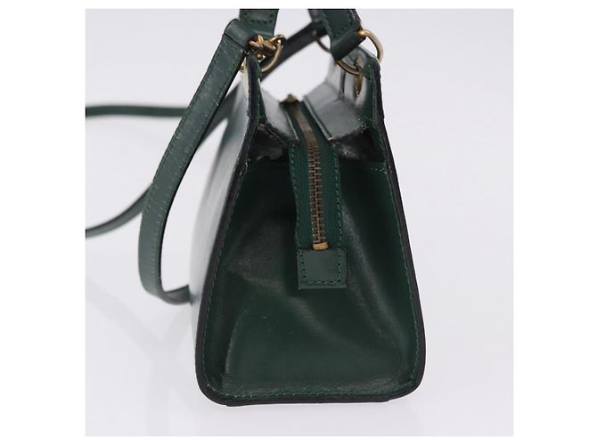 Céline Borsa CELINE in pelle 2way Verde Oro Auth bs36506 D'oro - vista 4