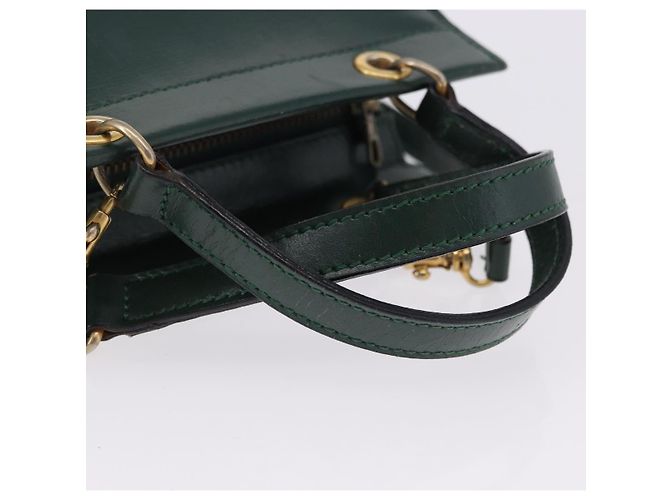 Céline Borsa CELINE in pelle 2way Verde Oro Auth bs36506 D'oro - vista 7