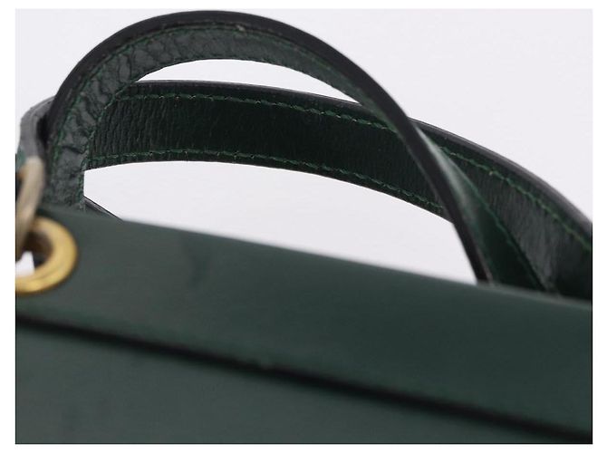 Céline Borsa CELINE in pelle 2way Verde Oro Auth bs36506 D'oro - vista 8