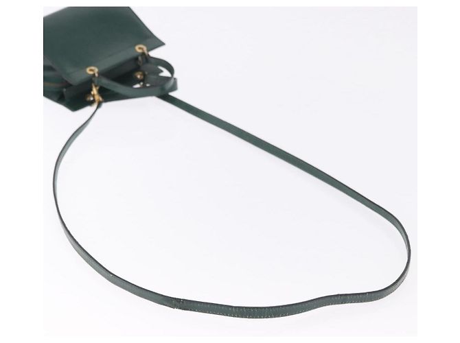 Céline Borsa CELINE in pelle 2way Verde Oro Auth bs36506 D'oro - vista 9