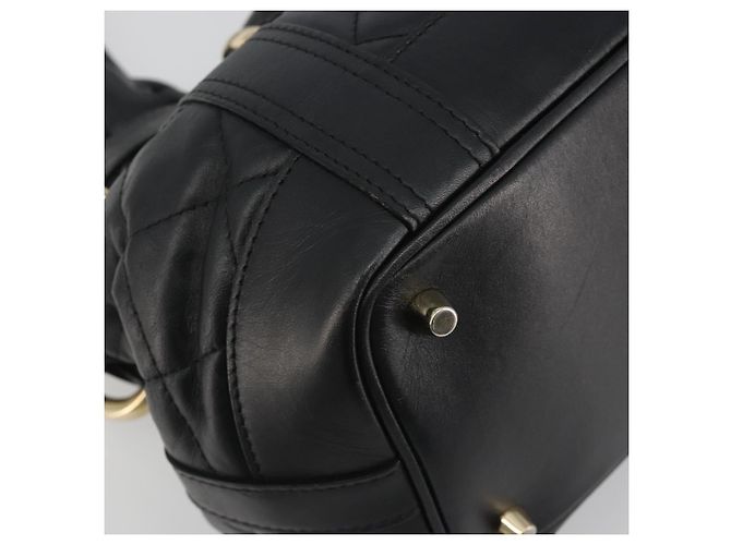 BURBERRY Borsa a mano in pelle nera e oro Auth am12226V Nero D'oro - vista 11