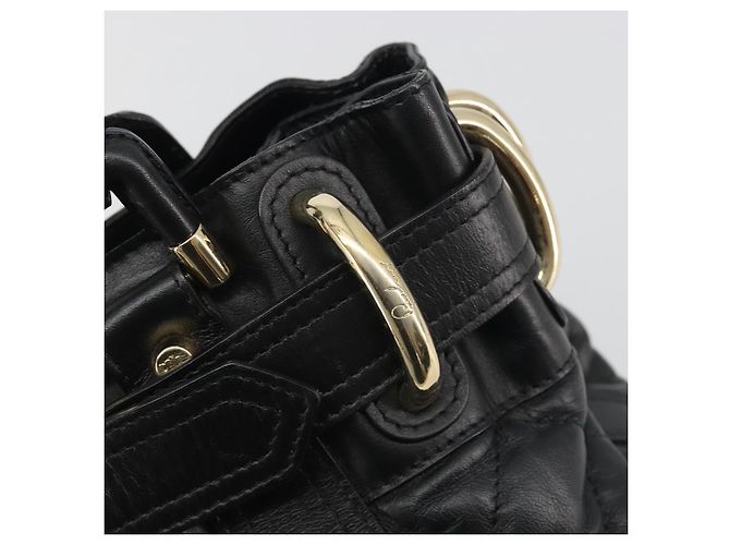 BURBERRY Borsa a mano in pelle nera e oro Auth am12226V Nero D'oro - vista 14