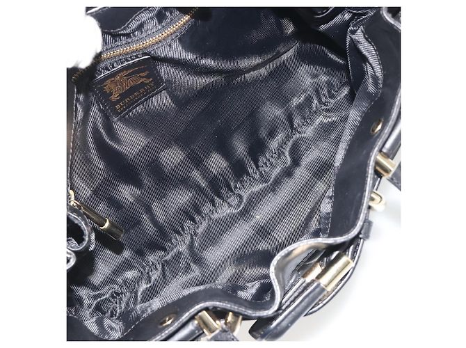 BURBERRY Borsa a mano in pelle nera e oro Auth am12226V Nero D'oro - vista 18