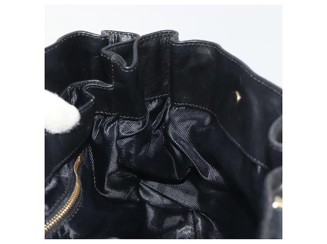 BURBERRY Borsa a mano in pelle nera e oro Auth am12226V Nero D'oro - vista 19