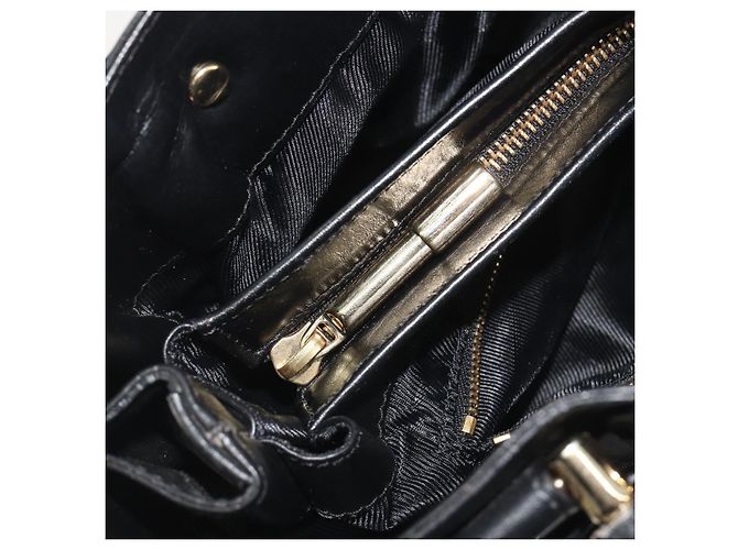 BURBERRY Borsa a mano in pelle nera e oro Auth am12226V Nero D'oro - vista 23