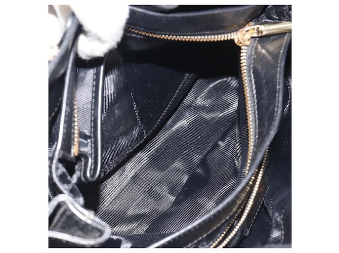 BURBERRY Borsa a mano in pelle nera e oro Auth am12226V Nero D'oro - vista 24