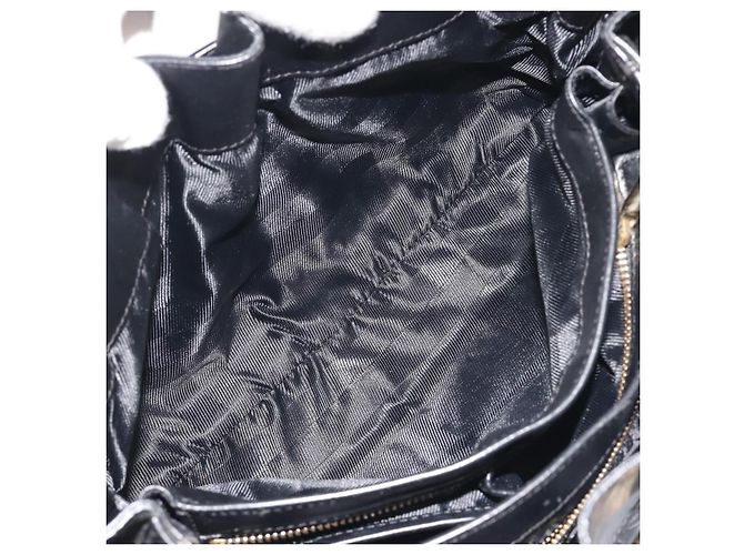 BURBERRY Borsa a mano in pelle nera e oro Auth am12226V Nero D'oro - vista 25