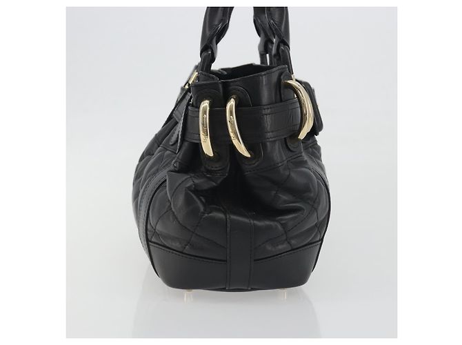 BURBERRY Borsa a mano in pelle nera e oro Auth am12226V Nero D'oro - vista 5