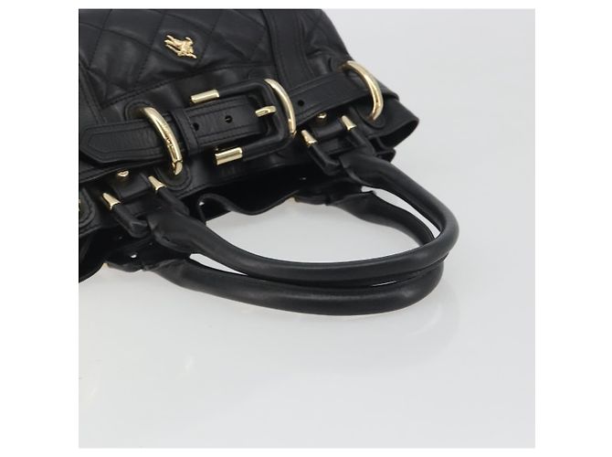 BURBERRY Borsa a mano in pelle nera e oro Auth am12226V Nero D'oro - vista 7