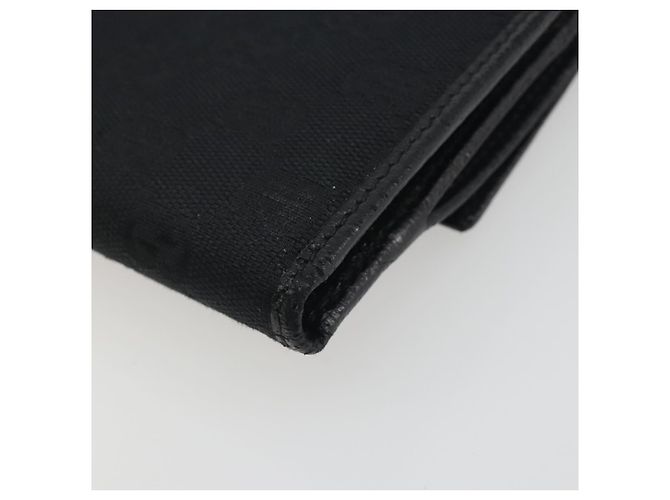Cartera Bifold GUCCI GG Canvas Negra Plata 112664 Auth BA14621A - vista 10