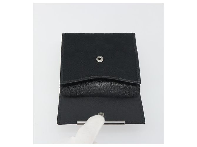 Cartera Bifold GUCCI GG Canvas Negra Plata 112664 Auth BA14621A - vista 13