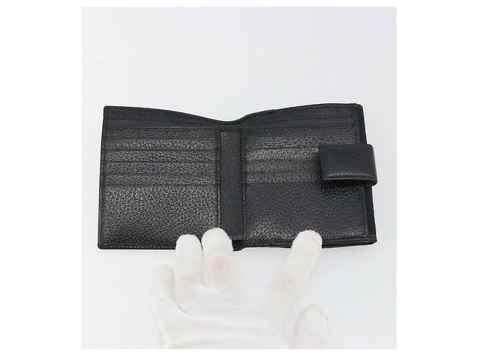 Cartera Bifold GUCCI GG Canvas Negra Plata 112664 Auth BA14621A - vista 15