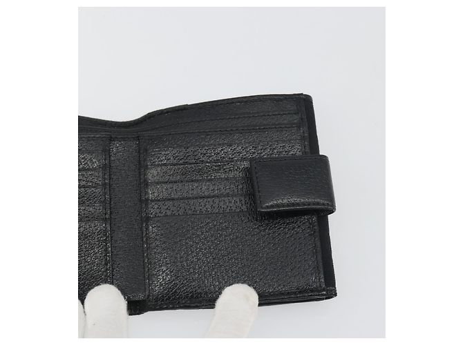 Cartera Bifold GUCCI GG Canvas Negra Plata 112664 Auth BA14621A - vista 16