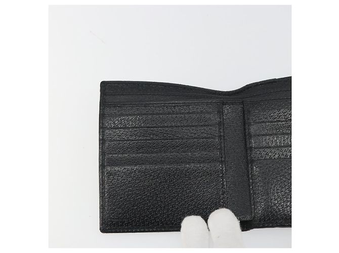 Cartera Bifold GUCCI GG Canvas Negra Plata 112664 Auth BA14621A - vista 17