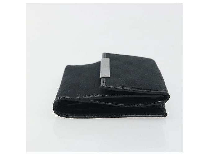 Cartera Bifold GUCCI GG Canvas Negra Plata 112664 Auth BA14621A - vista 4