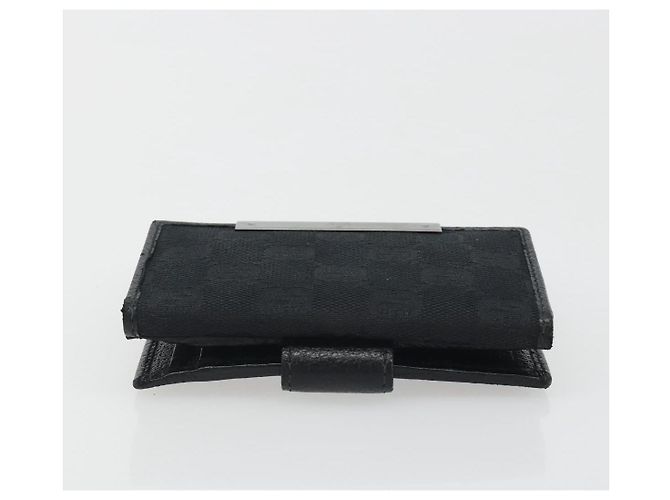 Cartera Bifold GUCCI GG Canvas Negra Plata 112664 Auth BA14621A - vista 6