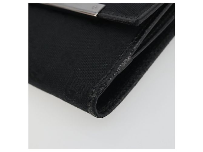 Cartera Bifold GUCCI GG Canvas Negra Plata 112664 Auth BA14621A - vista 8