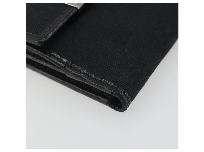 Cartera Bifold GUCCI GG Canvas Negra Plata 112664 Auth BA14621A - vista 9