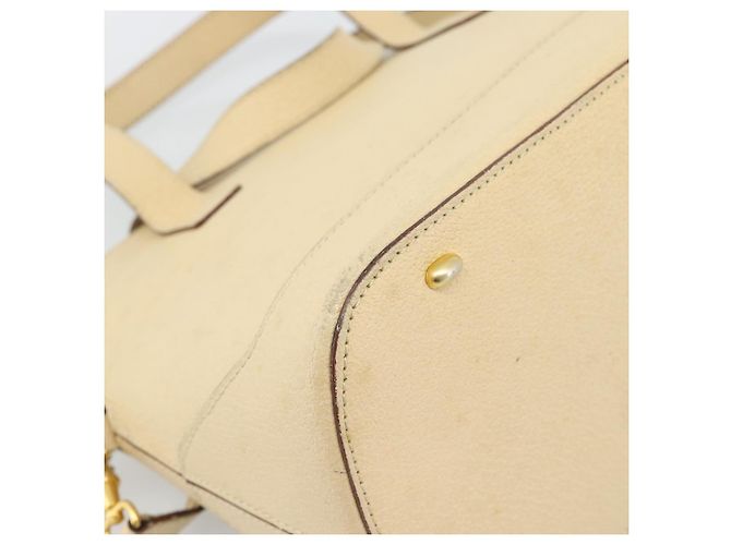 Céline Borsa CELINE in pelle 2way Avorio Oro Auth 193579 D'oro Crudo - vista 16