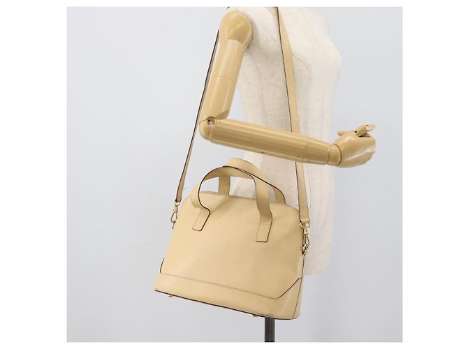 Céline Borsa CELINE in pelle 2way Avorio Oro Auth 193579 D'oro Crudo - vista 26