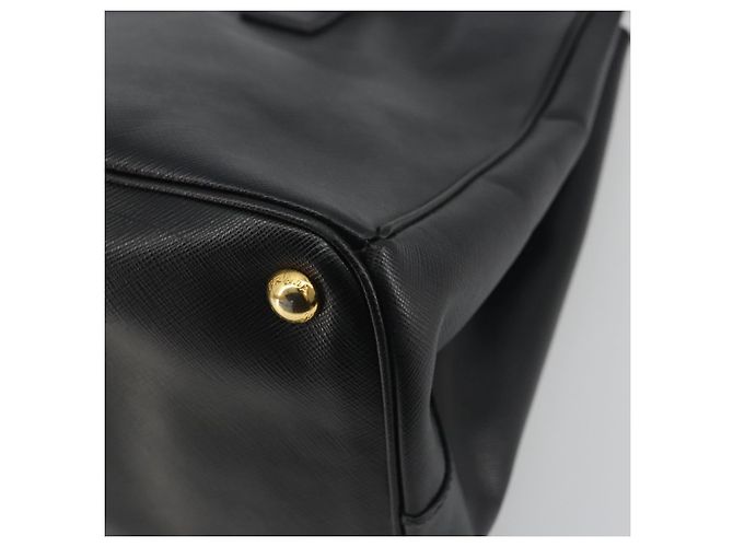 Borsa PRADA Galleria in pelle Saffiano Nero Oro Auth 194656V D'oro - vista 12