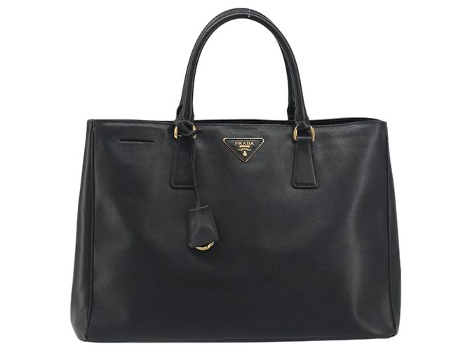 Borsa PRADA Galleria in pelle Saffiano Nero Oro Auth 194656V D'oro - vista 2