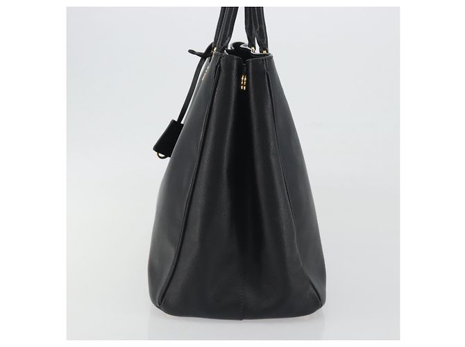 Borsa PRADA Galleria in pelle Saffiano Nero Oro Auth 194656V D'oro - vista 4