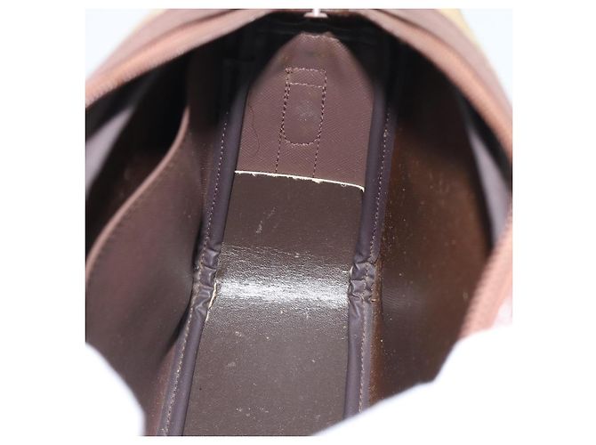 Borsa a Spalla Burberrys Nova Check in Tela Beige e Tonalità Oro Auth ka5489 - vista 16