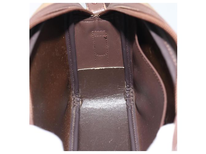 Borsa a Spalla Burberrys Nova Check in Tela Beige e Tonalità Oro Auth ka5489 - vista 17