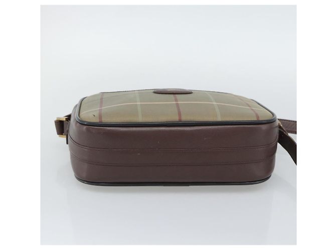 Borsa a Spalla Burberrys Nova Check in Tela Beige e Tonalità Oro Auth ka5489 - vista 9