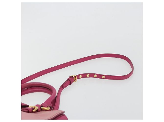 Borsa Miu Miu Madras in Pelle 2way Rosa Oro Auth 194746A D'oro - vista 10