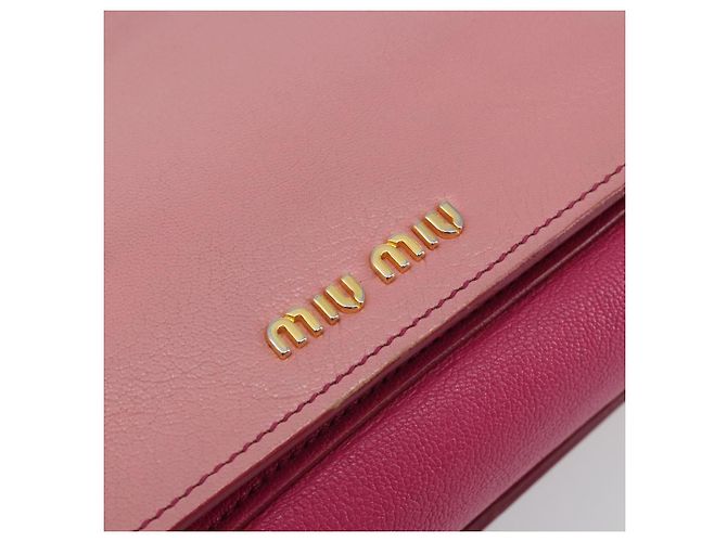 Borsa Miu Miu Madras in Pelle 2way Rosa Oro Auth 194746A D'oro - vista 16