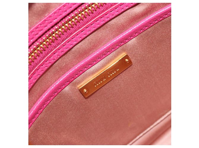 Borsa Miu Miu Madras in Pelle 2way Rosa Oro Auth 194746A D'oro - vista 19