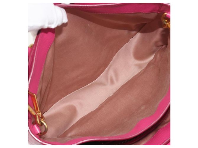 Borsa Miu Miu Madras in Pelle 2way Rosa Oro Auth 194746A D'oro - vista 24