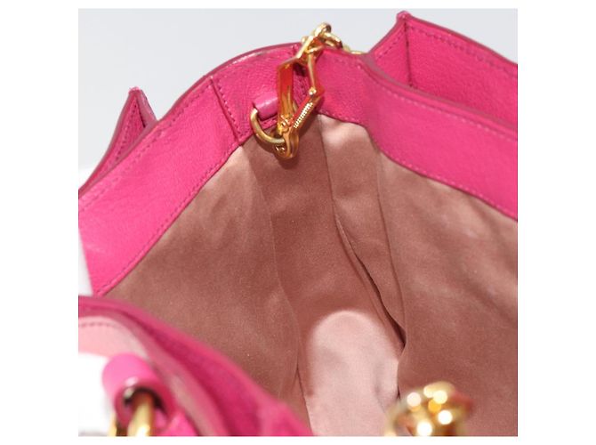 Borsa Miu Miu Madras in Pelle 2way Rosa Oro Auth 194746A D'oro - vista 25