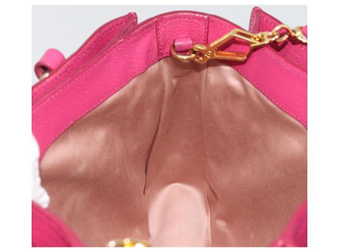 Borsa Miu Miu Madras in Pelle 2way Rosa Oro Auth 194746A D'oro - vista 26