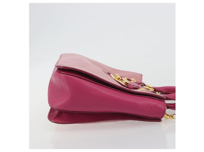 Borsa Miu Miu Madras in Pelle 2way Rosa Oro Auth 194746A D'oro - vista 4
