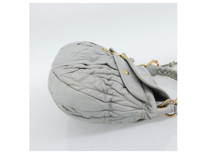 Borsa Miu Miu Matelasse in pelle 2way Azzurro chiaro Oro Auth bs36677A D'oro Blu chiaro - view 5